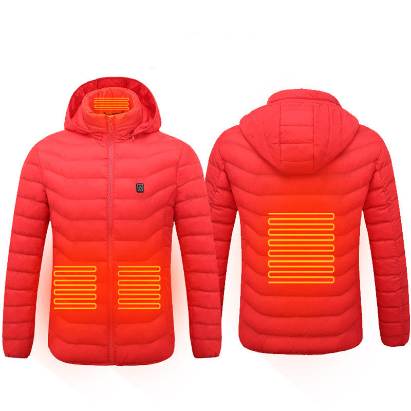 USB Heated Jacket – Unisex Thermal Zip-Up with Removable Hood