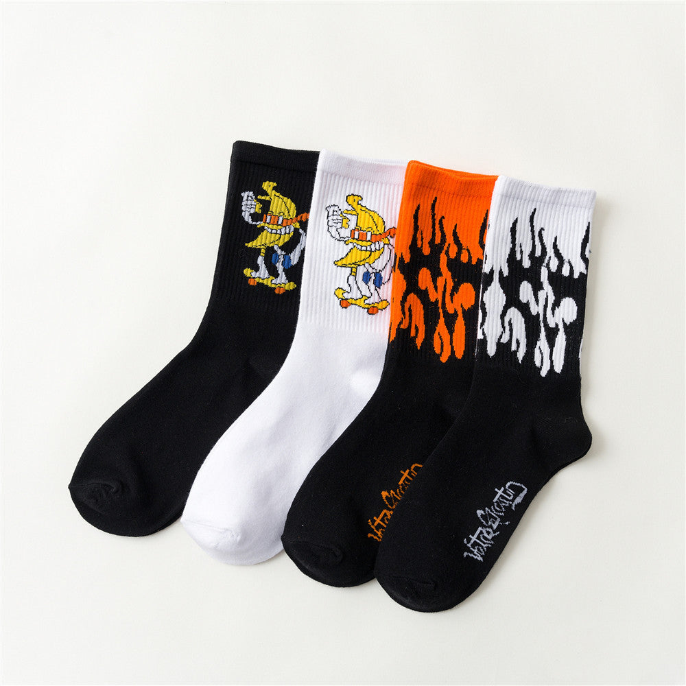 Men's Flame Print Tube Socks