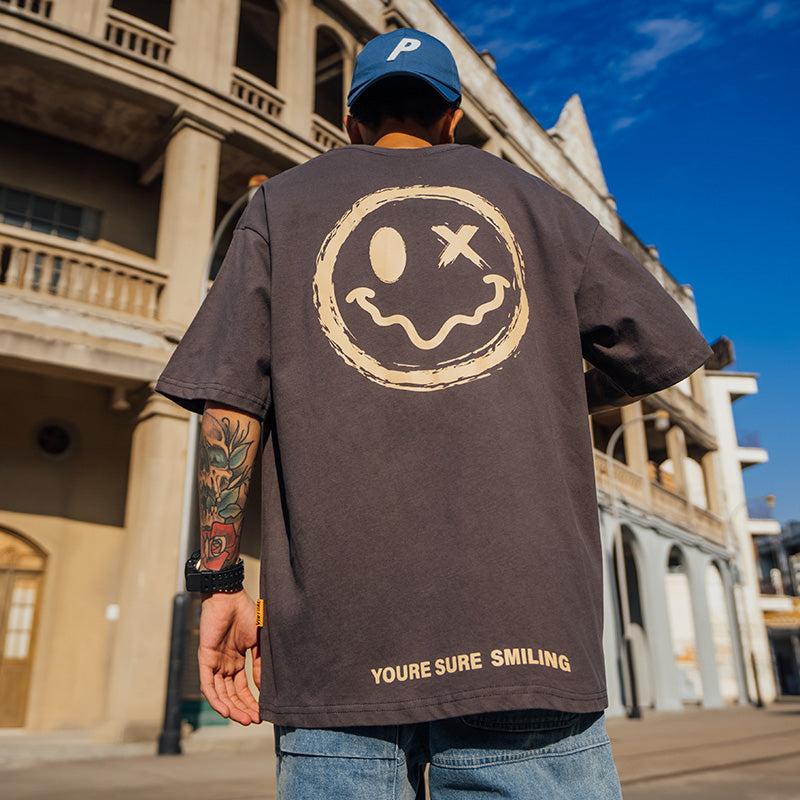 Men's Smiley Face Short Sleeve T-Shirt