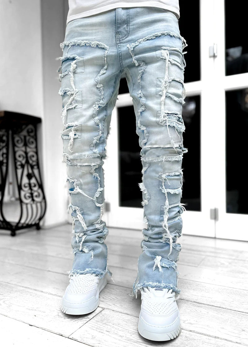 Men's Stacked Ripped Jeans