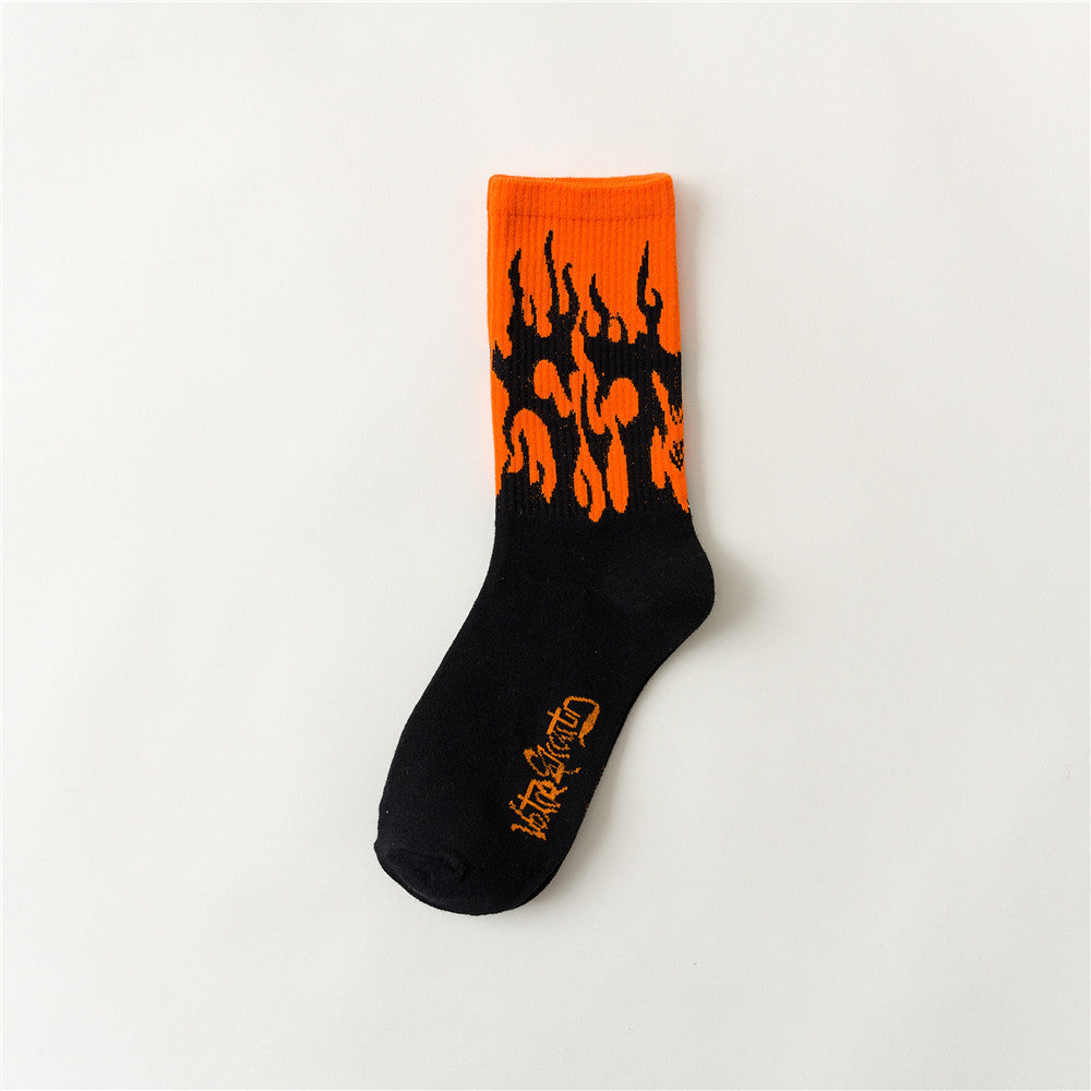 Men's Flame Print Tube Socks