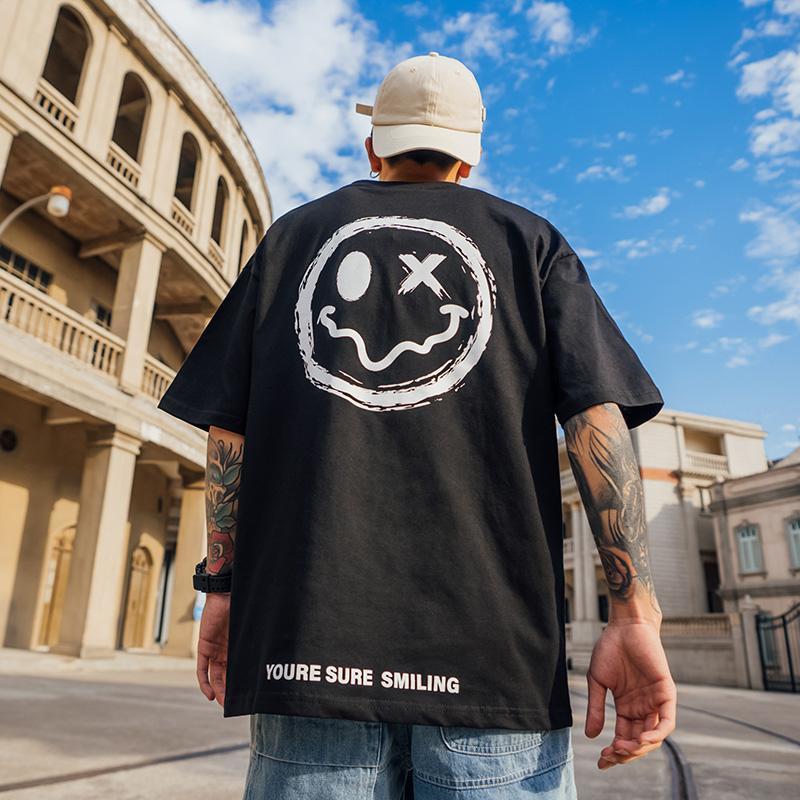 Men's Smiley Face Short Sleeve T-Shirt