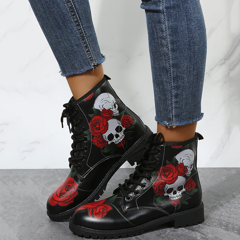 Women's Floral Print Martin Boots