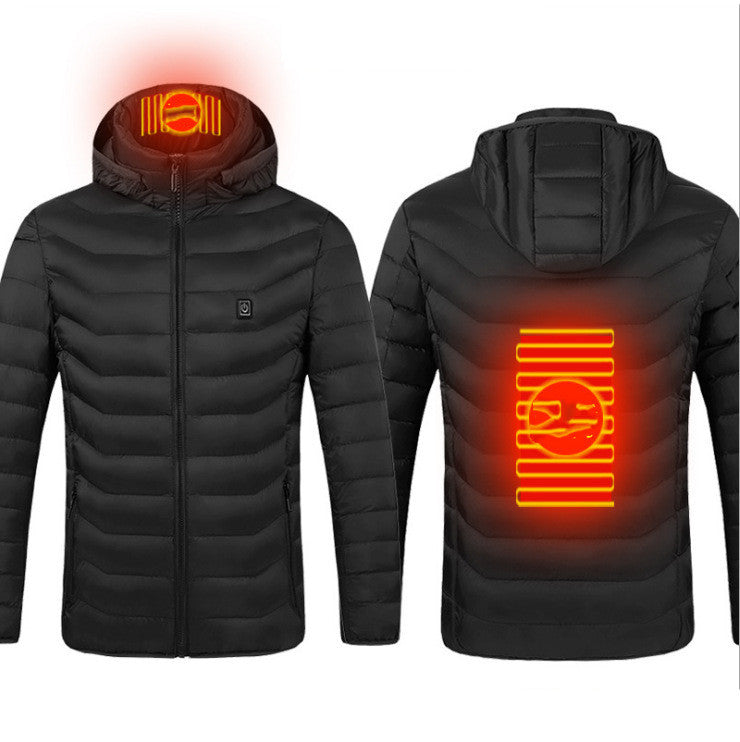 USB Heated Jacket – Unisex Thermal Zip-Up with Removable Hood