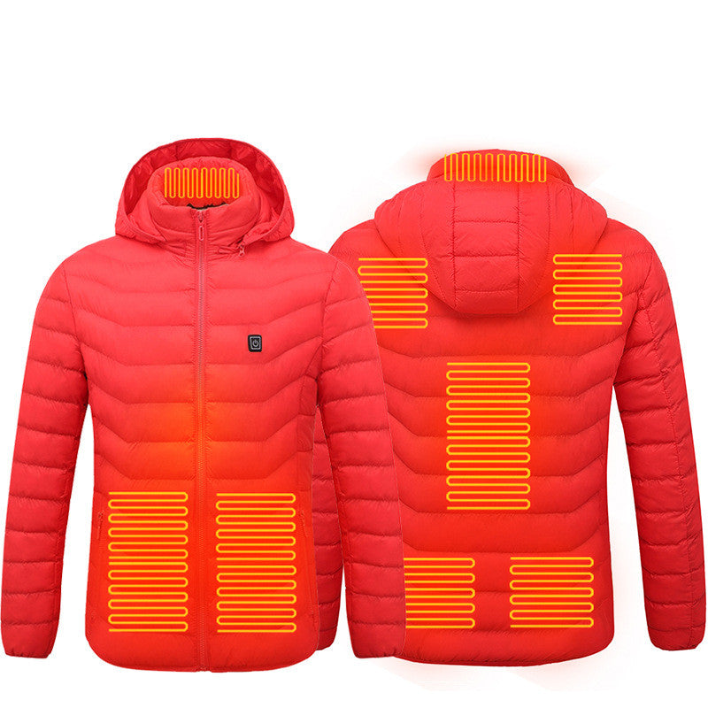 USB Heated Jacket – Unisex Thermal Zip-Up with Removable Hood