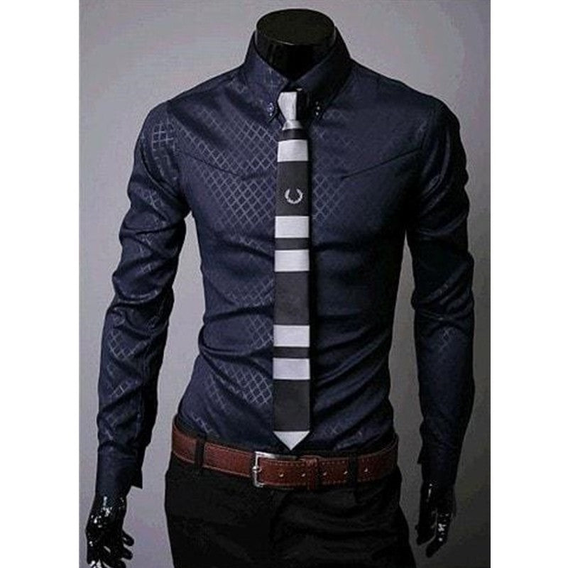 Men's Fitted Plaid Shirt – Smart Casual Cotton Blend | 6 Colours
