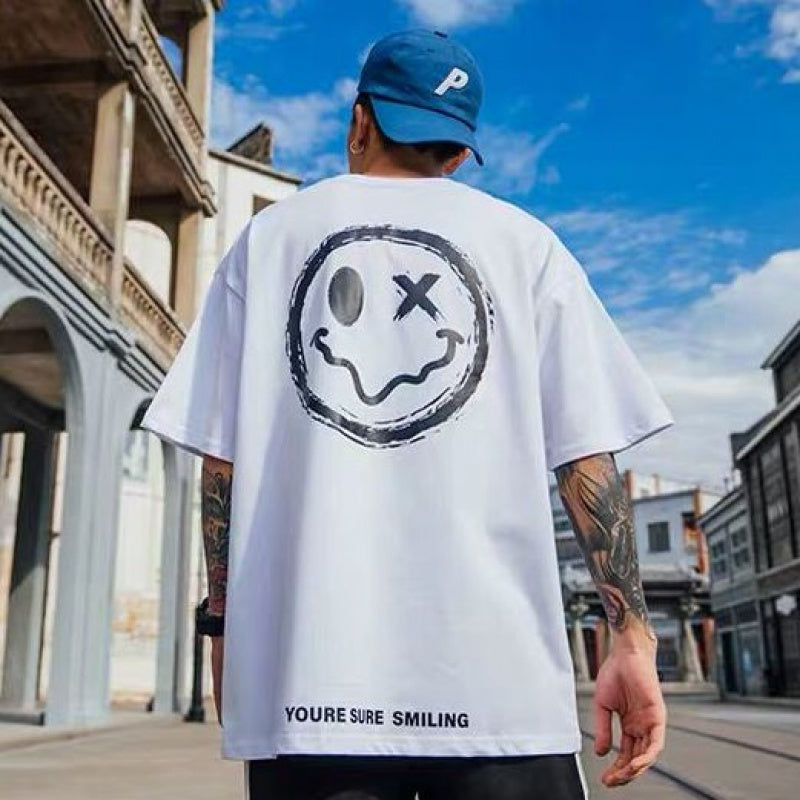 Men's Smiley Face Short Sleeve T-Shirt