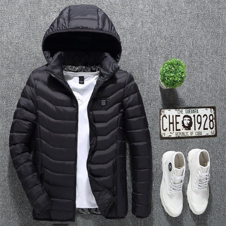 USB Heated Jacket – Unisex Thermal Zip-Up with Removable Hood