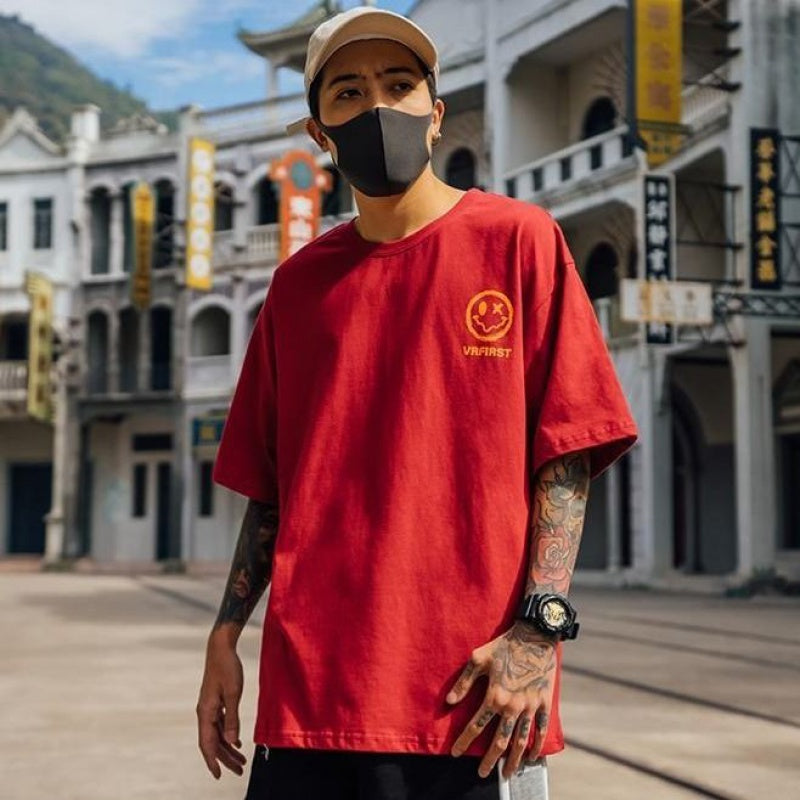 Men's Smiley Face Short Sleeve T-Shirt