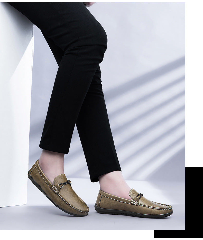 Men's Leather Slip-On Casual Shoes