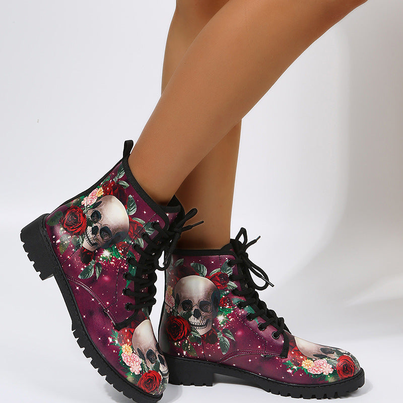 Women's Floral Print Martin Boots
