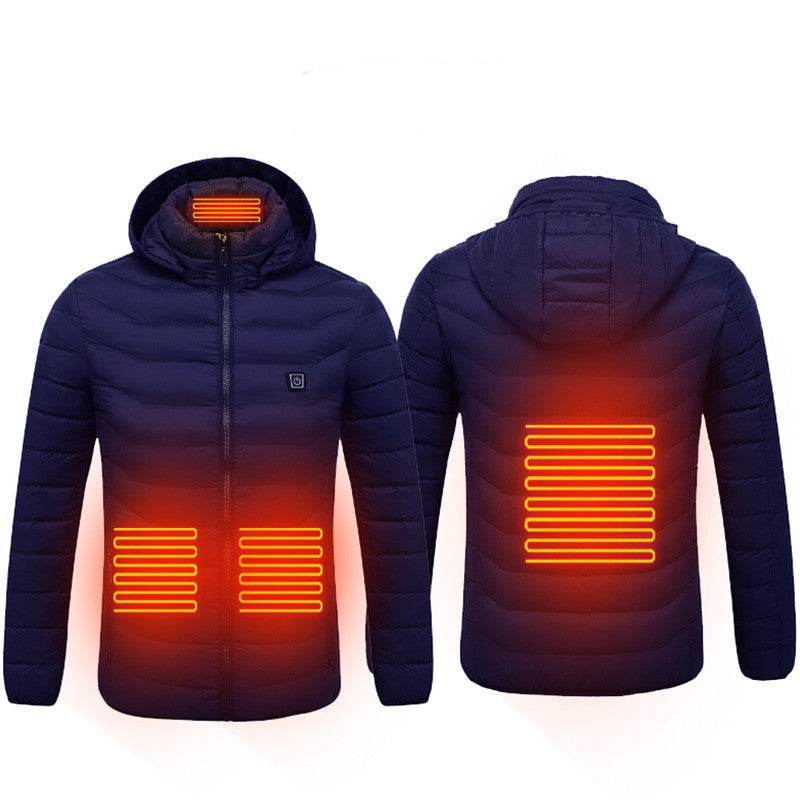USB Heated Jacket – Unisex Thermal Zip-Up with Removable Hood