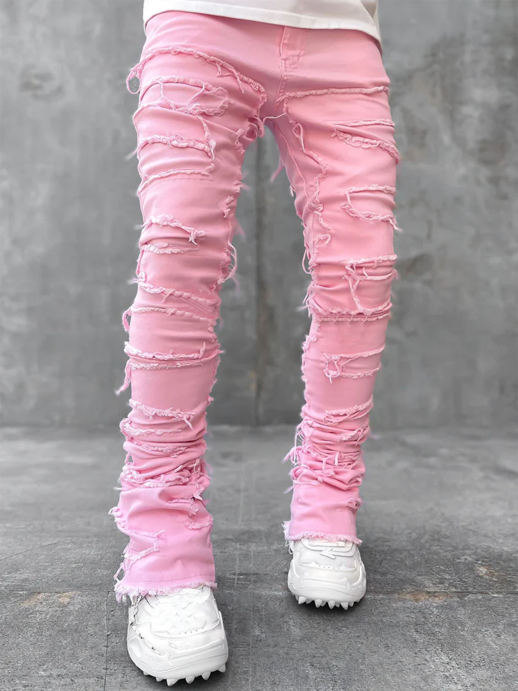 Men's Stacked Ripped Jeans