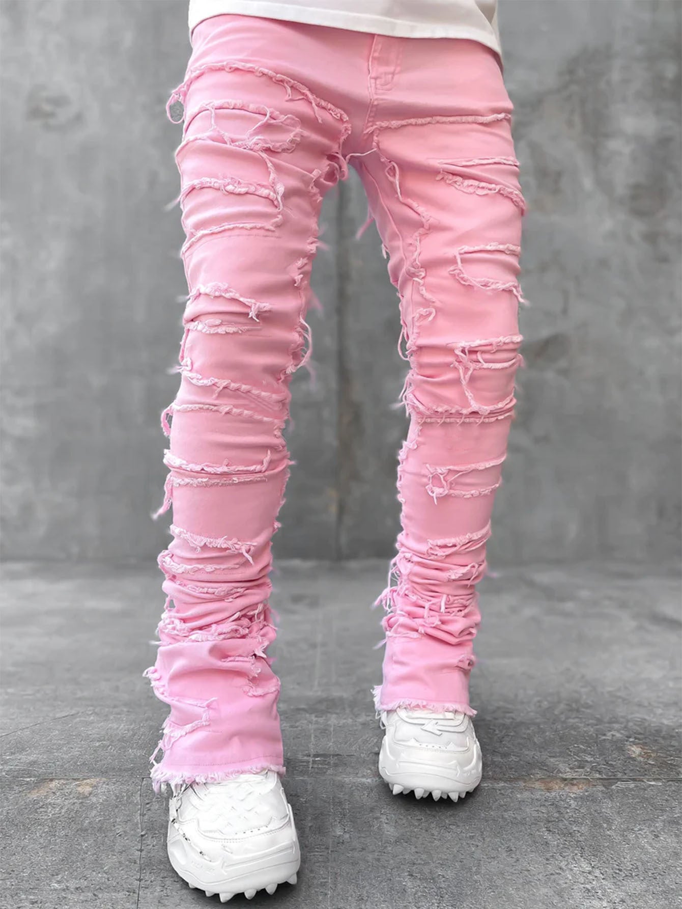Men's Stacked Ripped Jeans
