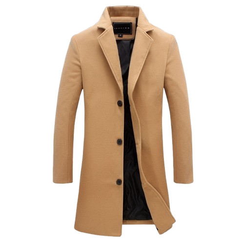 Men's Casual Lapel Windbreaker Coat | Mid-Length Autumn Jacket