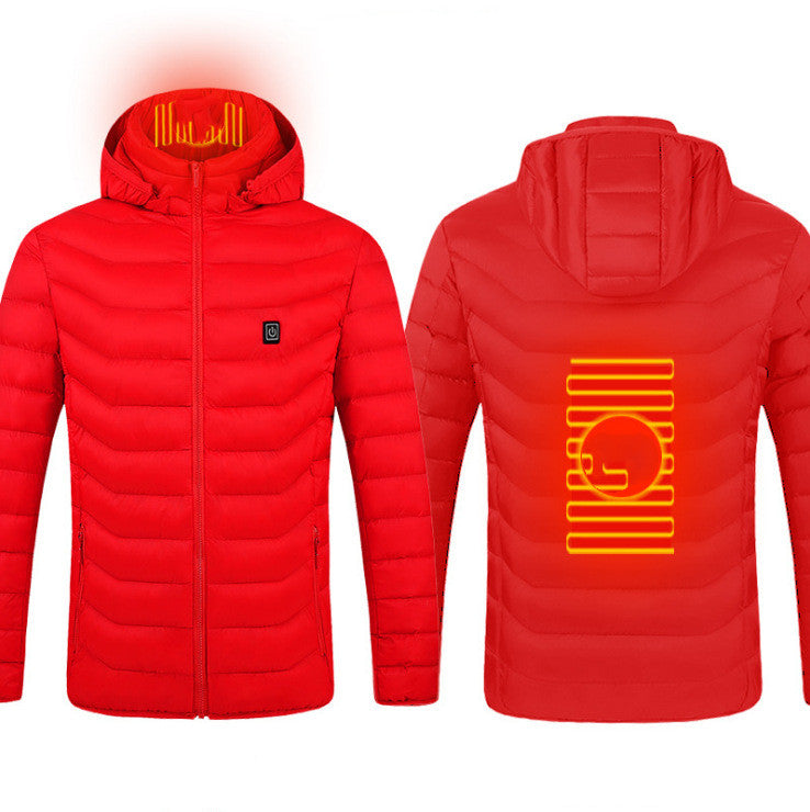 USB Heated Jacket – Unisex Thermal Zip-Up with Removable Hood