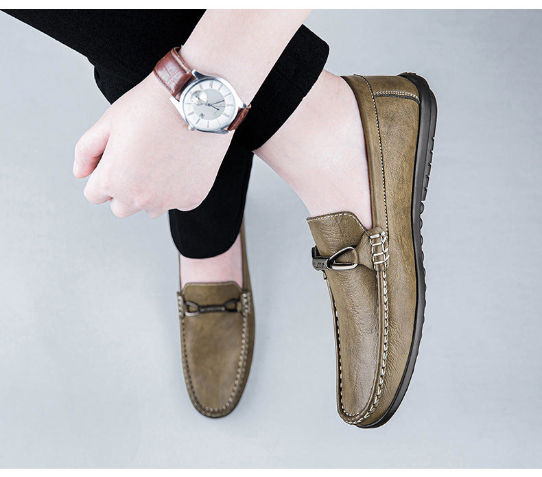 Men's Leather Slip-On Casual Shoes