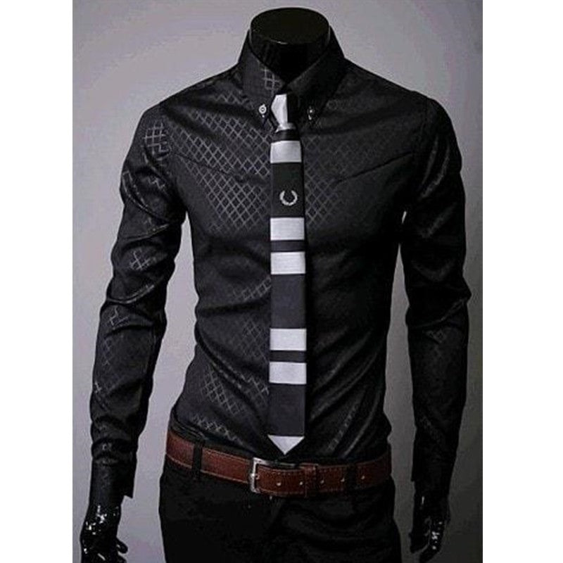 Men's Fitted Plaid Shirt – Smart Casual Cotton Blend | 6 Colours