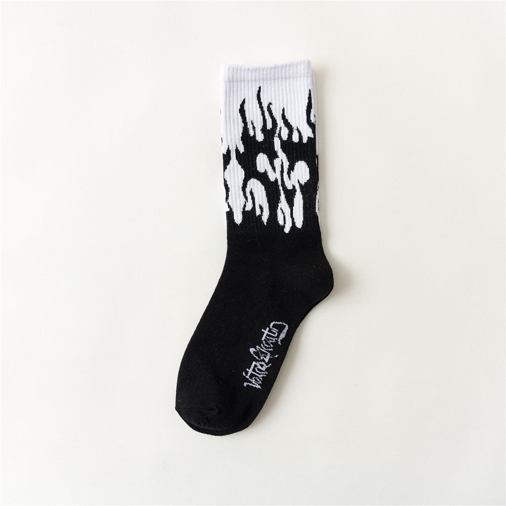 Men's Flame Print Tube Socks