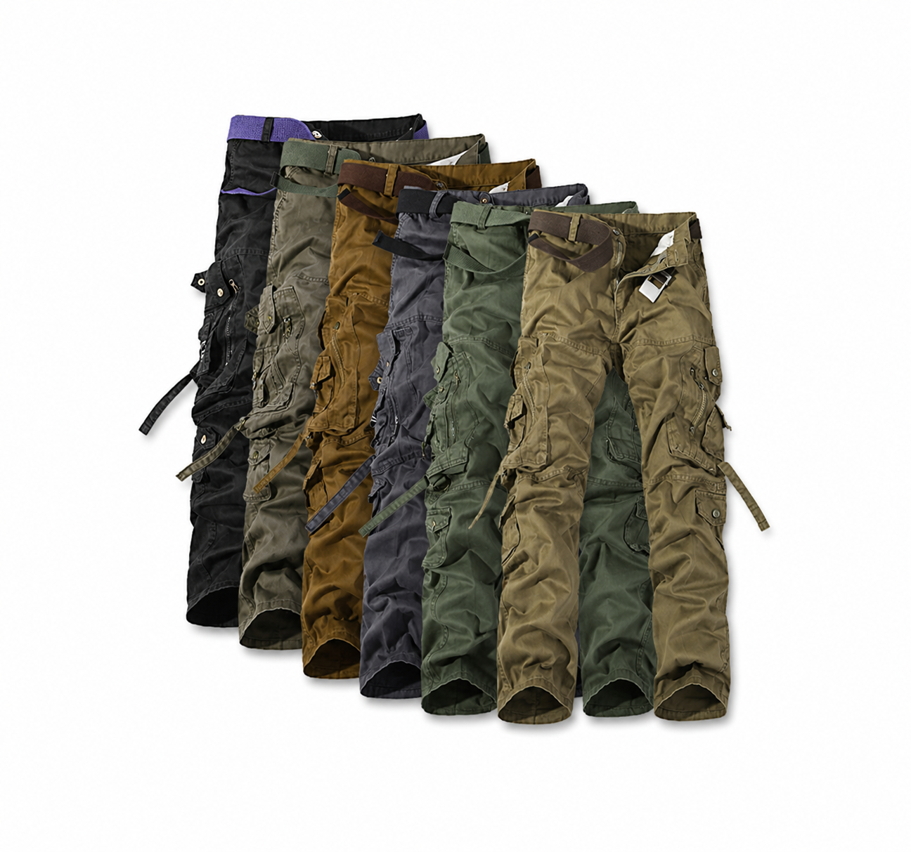 Men's Multi-Pocket Cargo Pants | Relaxed Fit Cotton Cargos