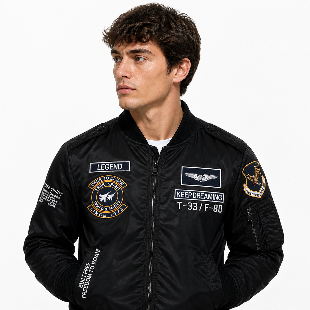 Men's Embroidered Baseball Jacket – Loose Fit Varsity Jacket | 4 Colours