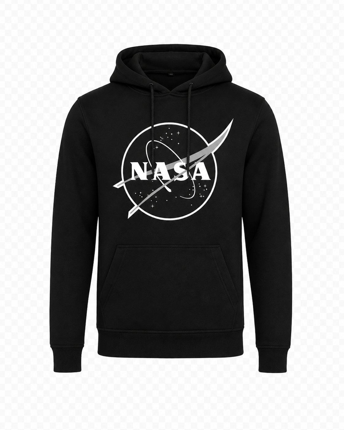 NASA Black & White Insignia Hoodie – Premium Cotton Pullover
