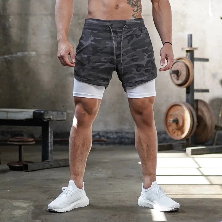 Men's 2-in-1 Running Shorts | Quick Dry Gym & Training Shorts | Sizes M–XXXL