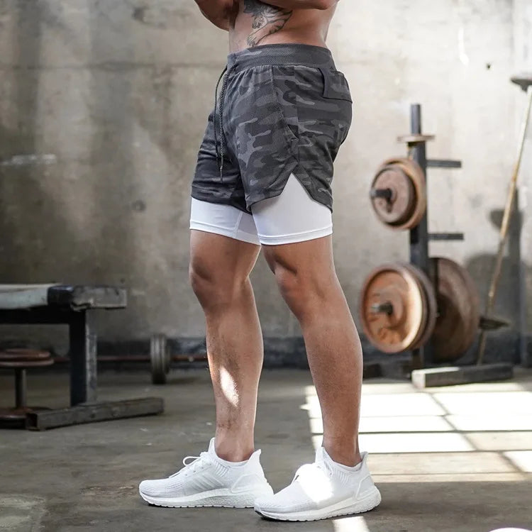 Men's 2-in-1 Running Shorts | Quick Dry Gym & Training Shorts | Sizes M–XXXL