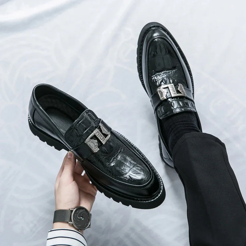 Men's Slip-On Loafers | Thick Sole Faux Leather Casual Shoes | EU 38–46