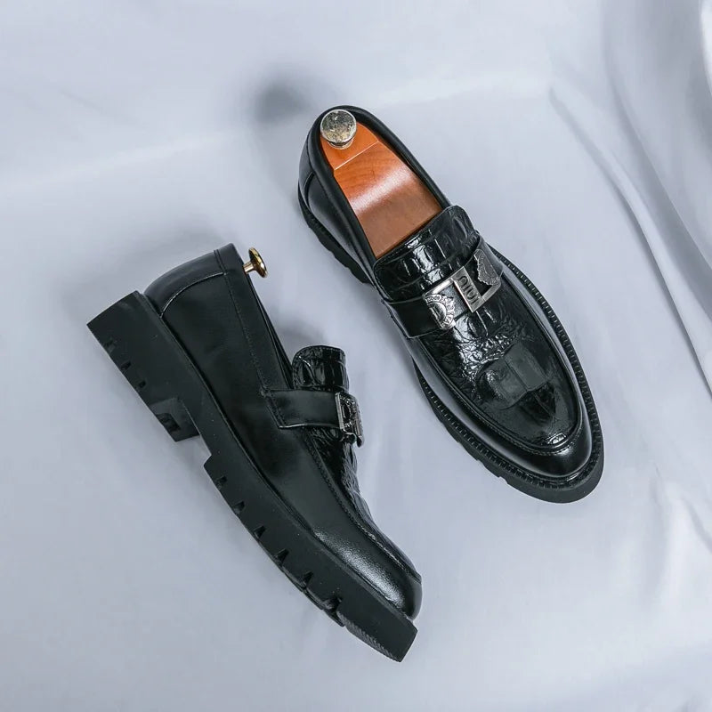 Men's Slip-On Loafers | Thick Sole Faux Leather Casual Shoes | EU 38–46
