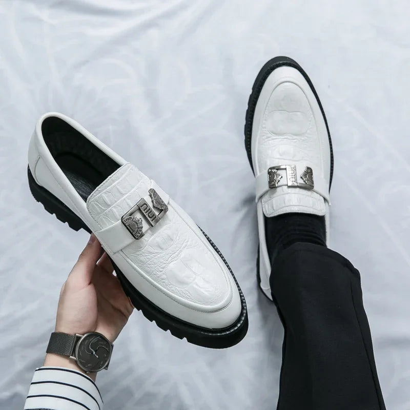 Men's Slip-On Loafers | Thick Sole Faux Leather Casual Shoes | EU 38–46