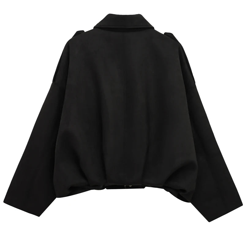Women's Cropped Suede Bomber Jacket | High Street Zip-Up | Sizes XS–L