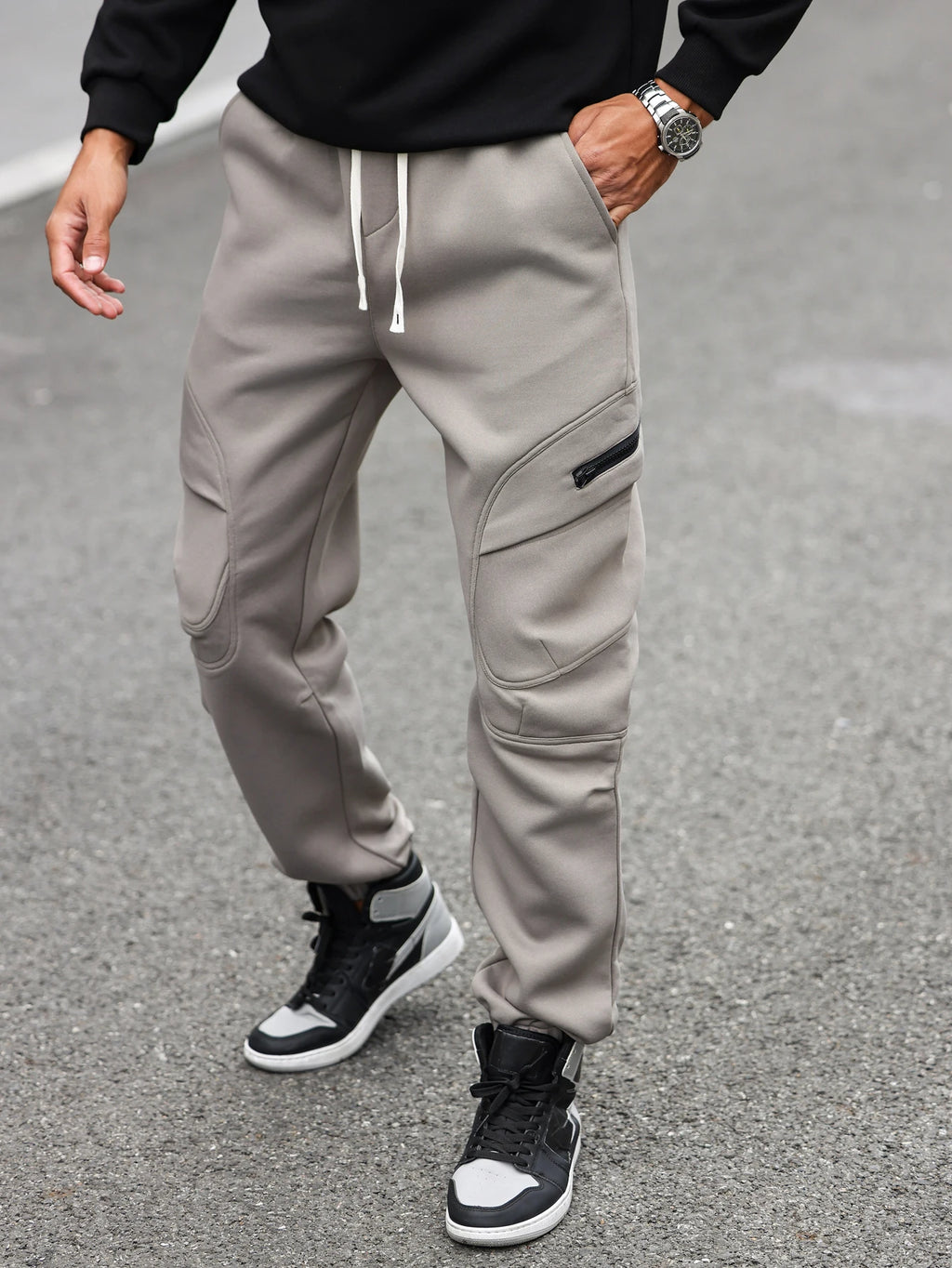 Unisex Jogger Pants | Tapered Cuffs, Pockets & Drawstring | Grey | Sizes S–XXL