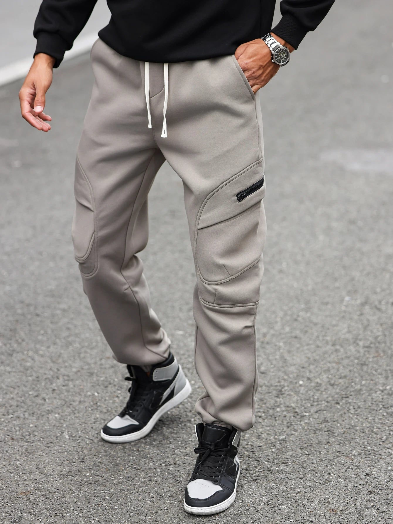 Unisex Jogger Pants | Tapered Cuffs, Pockets & Drawstring | Grey | Sizes S–XXL