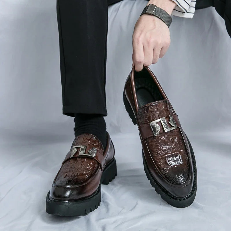 Men's Slip-On Loafers | Thick Sole Faux Leather Casual Shoes | EU 38–46