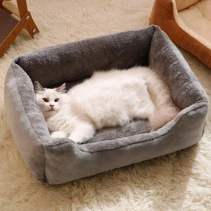 Plush Pet Bed | Soft Breathable Cushion Basket for Cats & Dogs