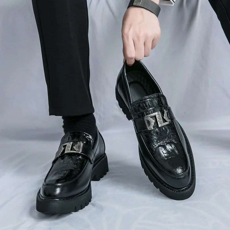 Men's Slip-On Loafers | Thick Sole Faux Leather Casual Shoes | EU 38–46