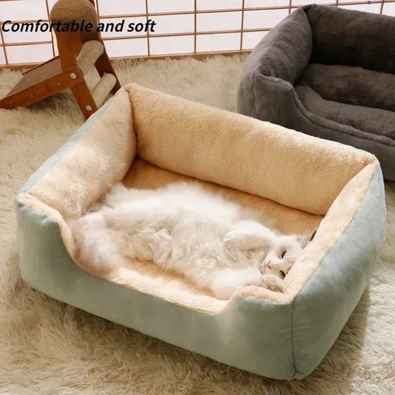 Plush Pet Bed | Soft Breathable Cushion Basket for Cats & Dogs
