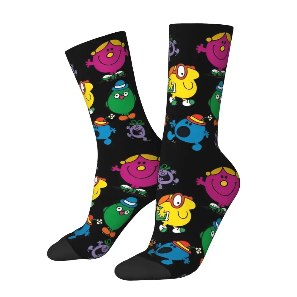 Mr. Men & Little Miss Cartoon Crew Socks | Unisex | One Size | 4 Designs