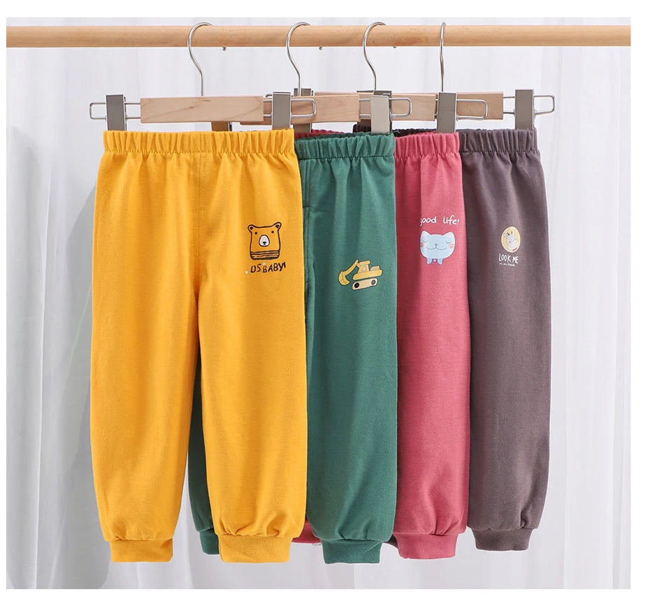 Kids Cartoon Animal Joggers | Unisex Elastic Waist Casual Trousers for Boys & Girls