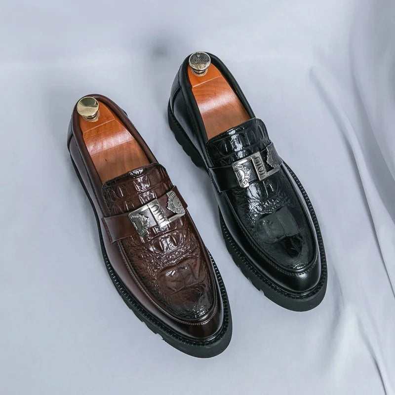 Men's Slip-On Loafers | Thick Sole Faux Leather Casual Shoes | EU 38–46