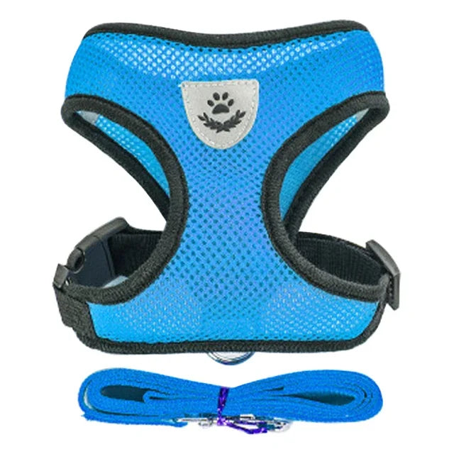Cat & Dog Harness Vest with Lead | Adjustable Reflective Mesh Harness for Small & Medium Pets