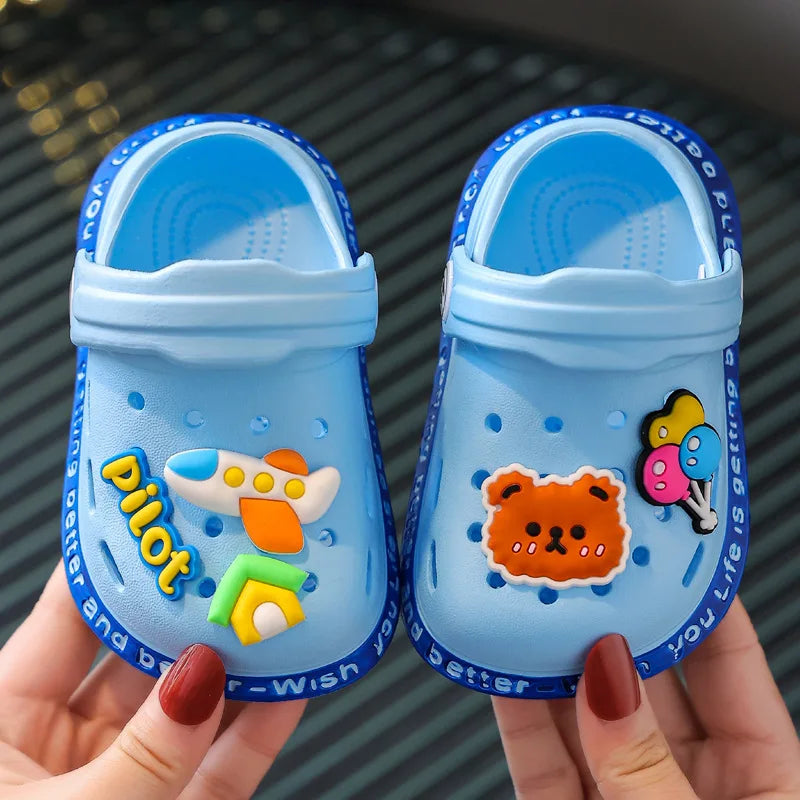 Kids Clogs & Beach Sandals | Lightweight Breathable Cartoon Slip-On Shoes for Boys & Girls