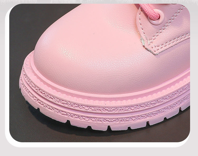 Girls' Fashion Ankle Boots | Zip-Up PU Leather Winter Boots for Kids