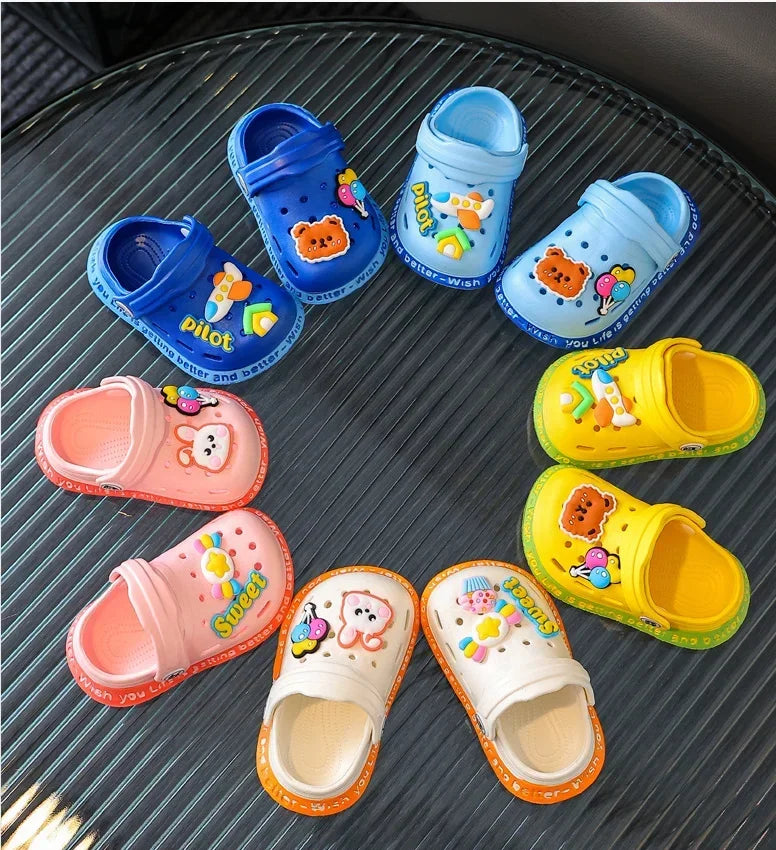 Kids Clogs & Beach Sandals | Lightweight Breathable Cartoon Slip-On Shoes for Boys & Girls