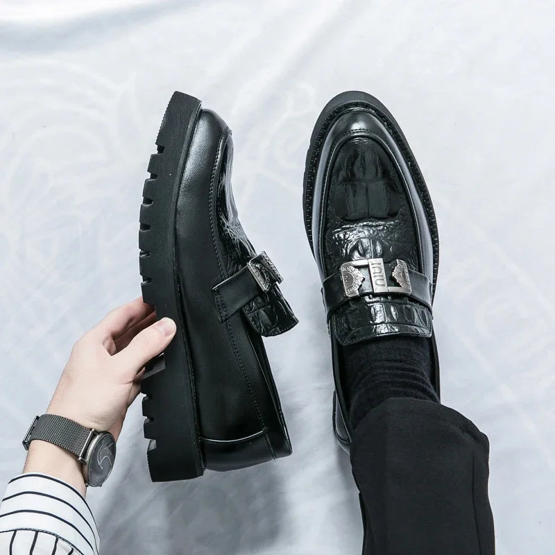 Men's Slip-On Loafers | Thick Sole Faux Leather Casual Shoes | EU 38–46