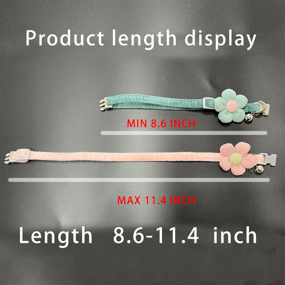 Cute Flower Pet Collar with Bell | Adjustable Breakaway Collar for Cats, Kittens & Small Dogs