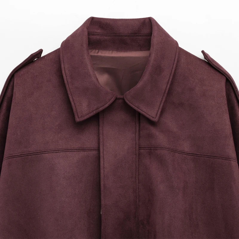 Women's Cropped Suede Bomber Jacket | High Street Zip-Up | Sizes XS–L