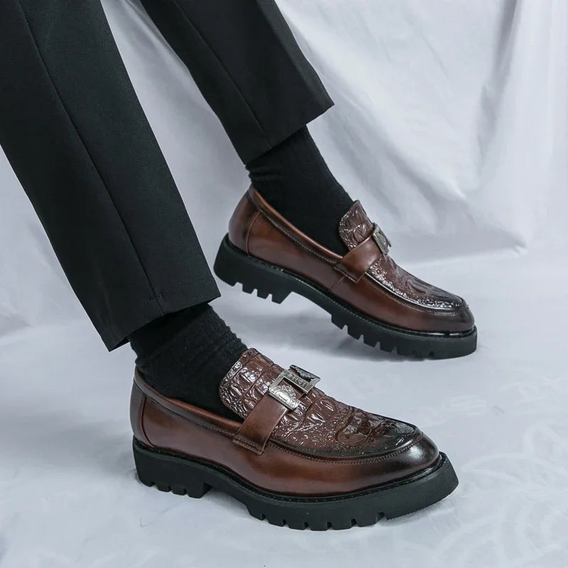 Men's Slip-On Loafers | Thick Sole Faux Leather Casual Shoes | EU 38–46