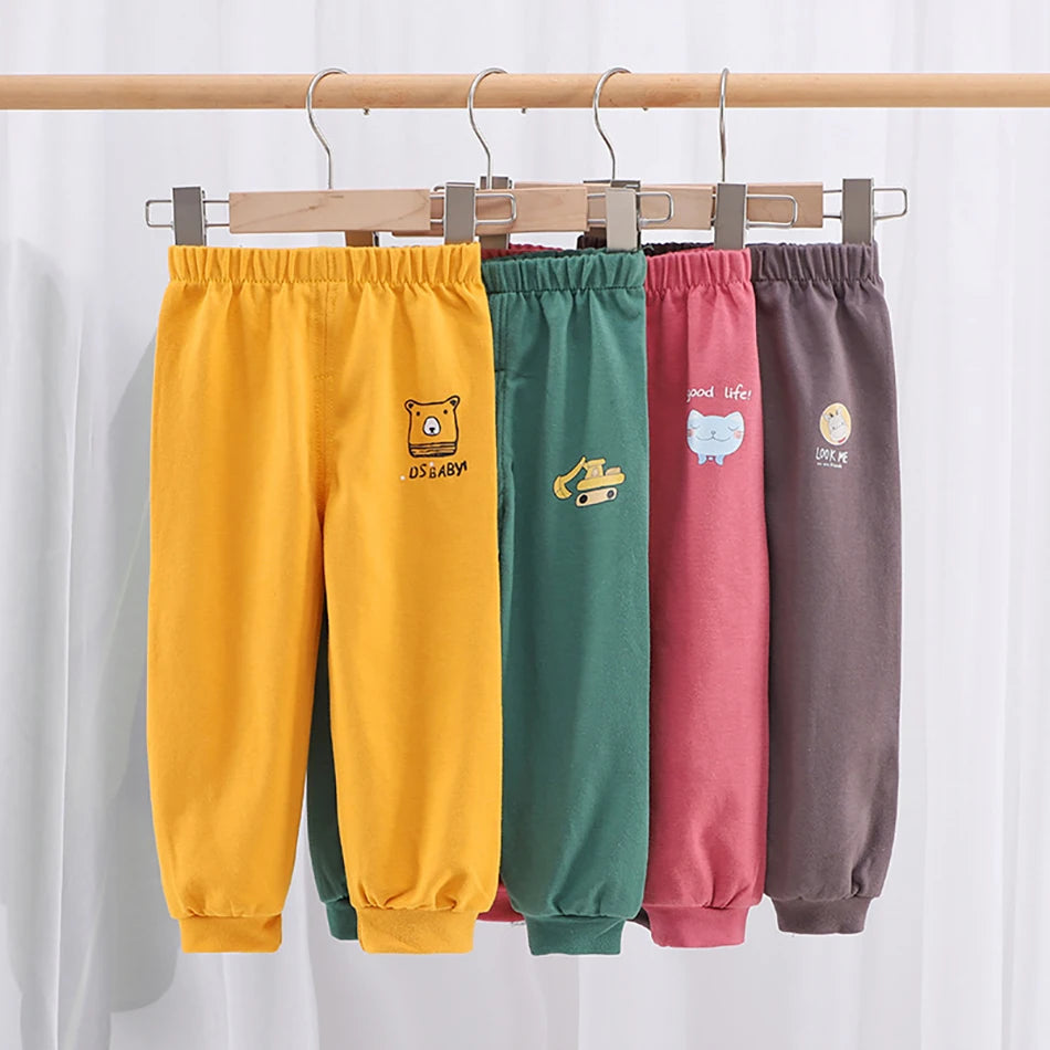Kids Cartoon Animal Joggers | Unisex Elastic Waist Casual Trousers for Boys & Girls